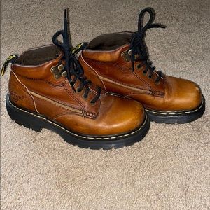 Dr. Martens - Brown Leather Lace-Up Combat Boots
